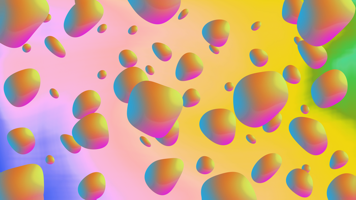 Abstract colorful bubbles on a gradient background