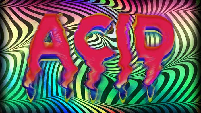 Psychedelic ACID text with trippy background