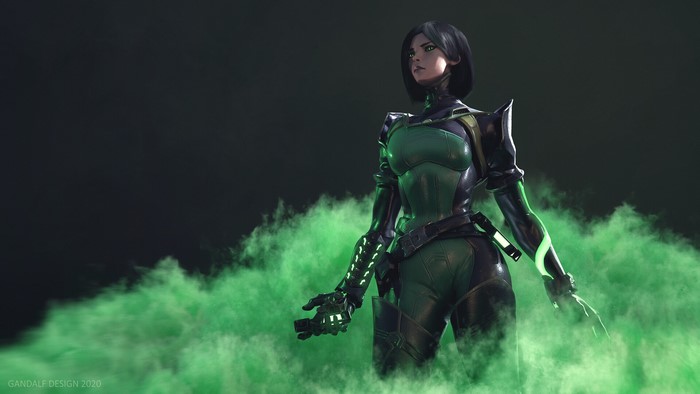 Viper from Valorant in Green Mist