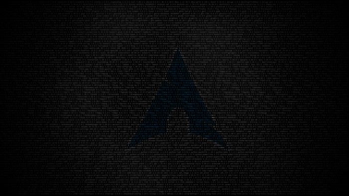 Arch Linux logo on dark text background 4K