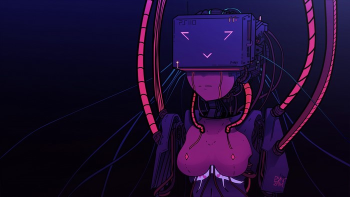 Robot with PS110 console head and wires