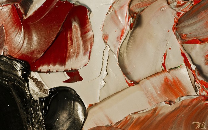 Abstract macro view of thick oil paint textures