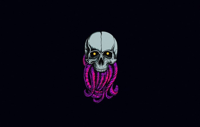 Skull with tentacles artwork