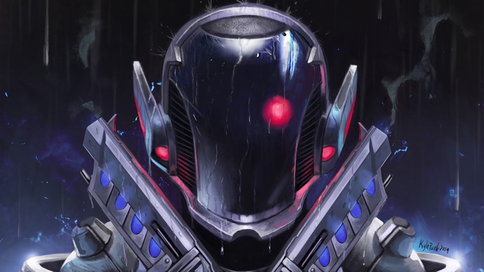 Sci Fi Warrior with Guns and Helmet 4K