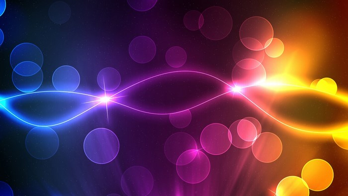 Abstract colorful bokeh lights with glowing lines