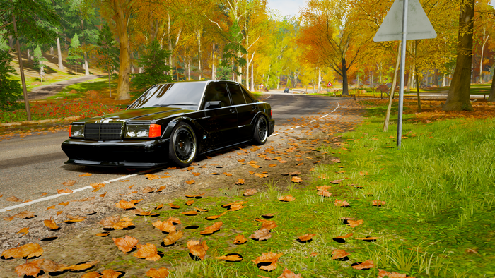 Black Mercedes-Benz 190E 2.5 16V Evolution 2 in Forza Horizon 4