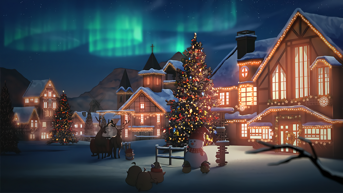 Azur Lane Christmas Village with Aurora