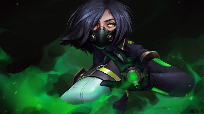 Viper from Valorant with green toxic gas