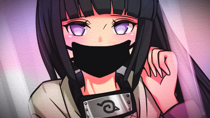 Hyuuga Hinata from Naruto wearing a black mask