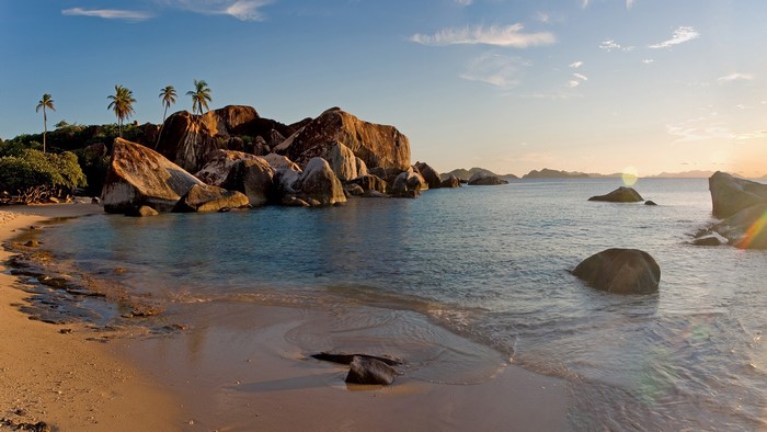 The Baths, Virgin Gorda, British Virgin Islands at sunset