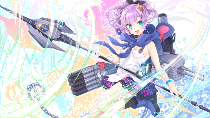 Javelin from Azur Lane holding a trident