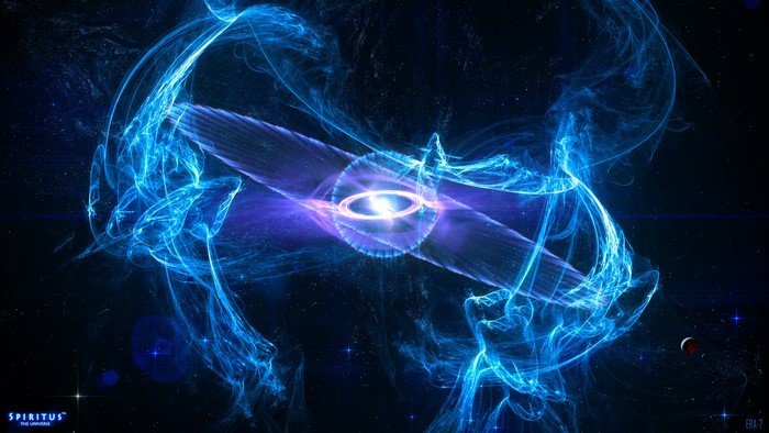 Blue nebula and stars in the universe