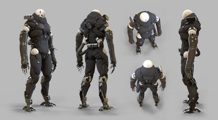 Futuristic robot concept art render
