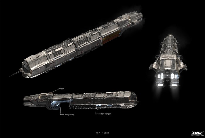 Trainship concept art with labels