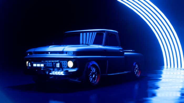 Chevrolet C10 Stepside Pickup in Neon Tunnel