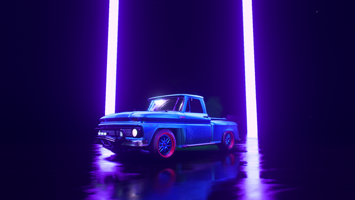 Blue 1965 Chevrolet C10 Pickup in Need for Speed: Heat