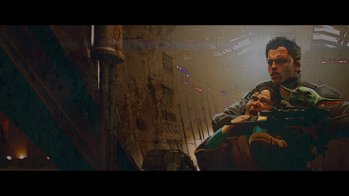 The Mandalorian and Grogu in Star Wars
