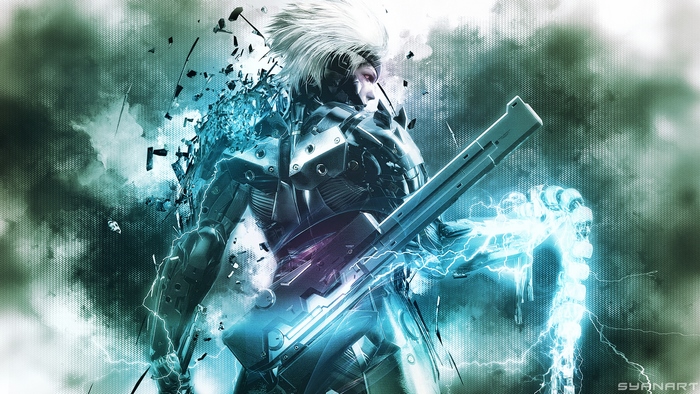 Raiden from Metal Gear with lightning