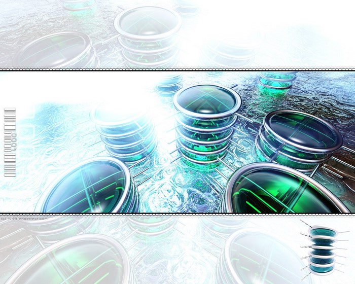 Abstract 3D Render of Futuristic Data Servers