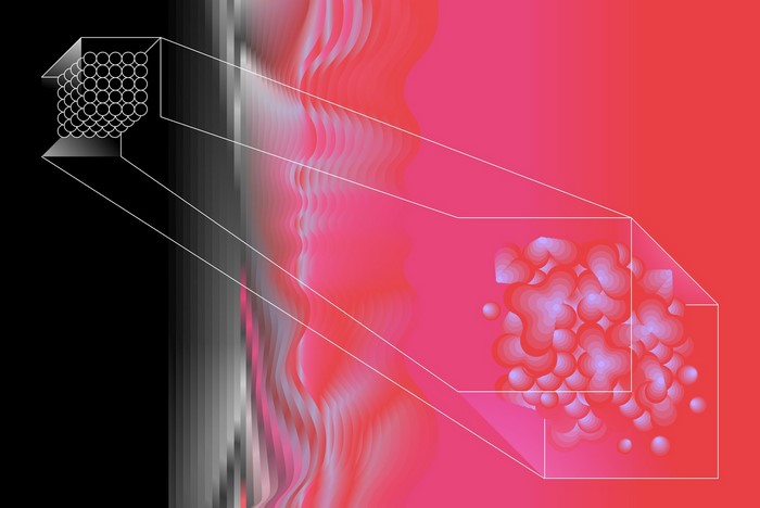Abstract digital art with geometric and fluid elements