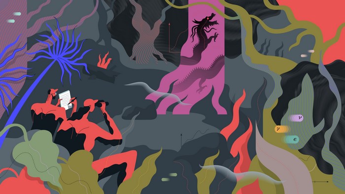 Ana Kova illustration with dragon and scientists