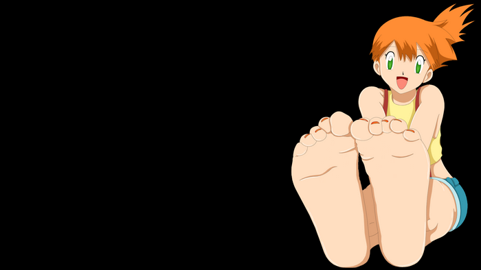 Misty from Pokémon showing her feet