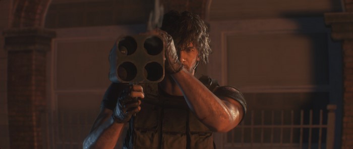 Carlos Oliveira from Resident Evil 3 Remake holding a weapon