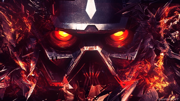 Killzone 3 Helghast with glowing red eyes