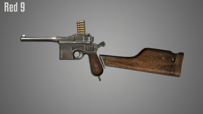 Mauser C96 "Red 9" pistol with stock