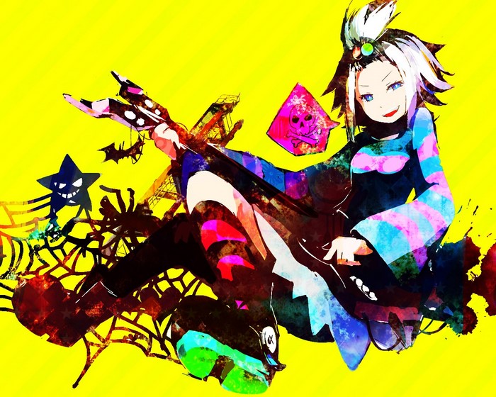 Roxie from Pokemon playing a guitar