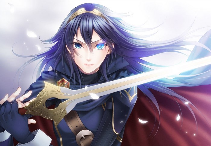 Lucina from Fire Emblem holding a sword