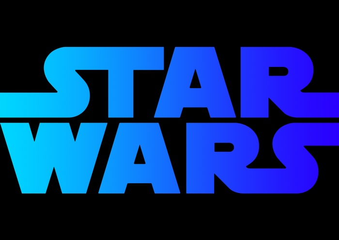 Star Wars logo with blue gradient