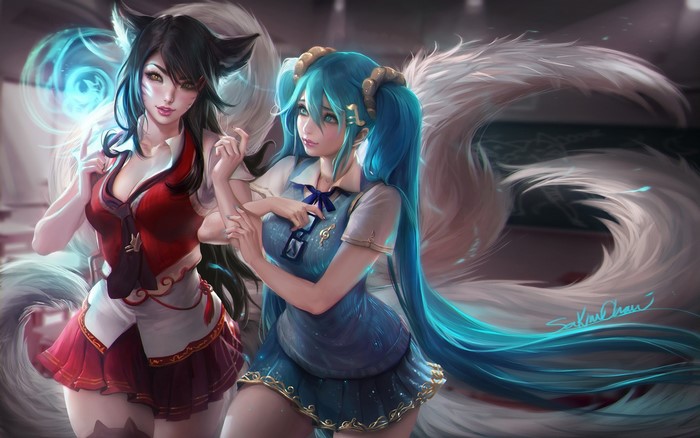Ahri and Sona from League of Legends