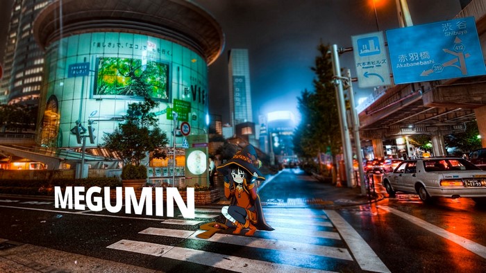 Megumin from KonoSuba in Shibuya, Tokyo