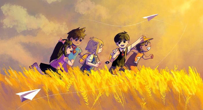 Colorful Omori Characters with Paper Planes