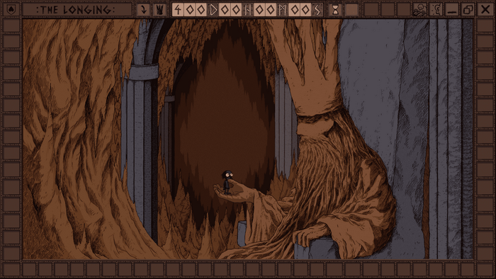The Longing: A small shade in a cave with a king