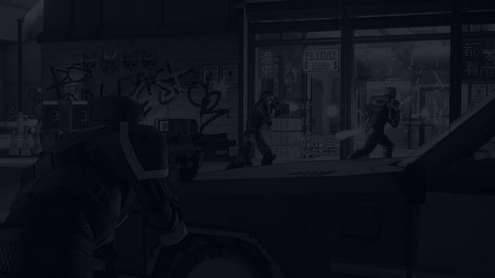 Due Process characters in a street scene