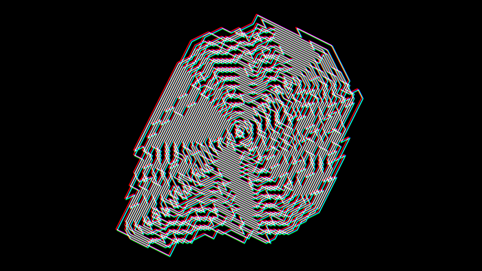 Abstract digital art with glitch effect