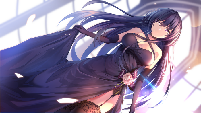 Tohka Yatogami from Date A Live in a black dress