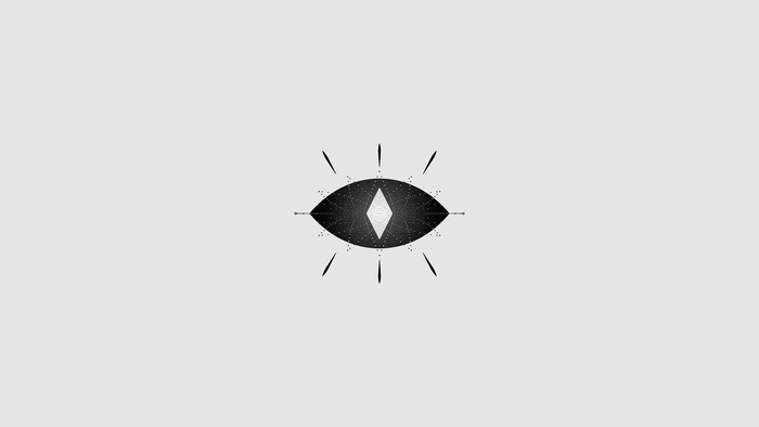 Monochrome geometric eye illustration