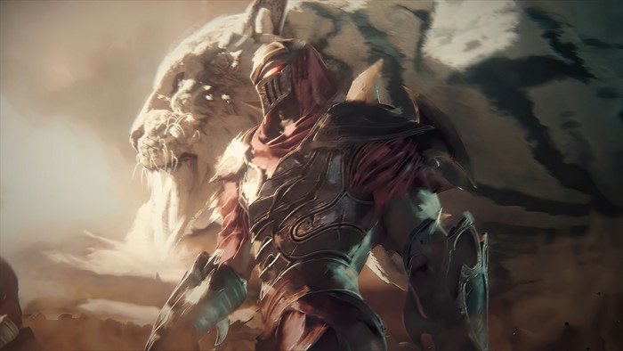 Zed from League of Legends with a white tiger