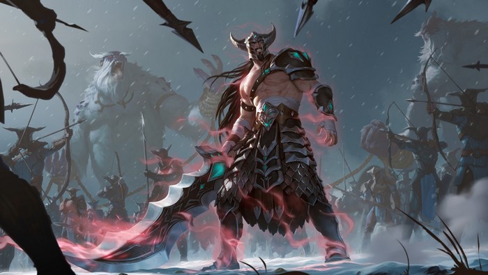 Tryndamere from League of Legends in battle