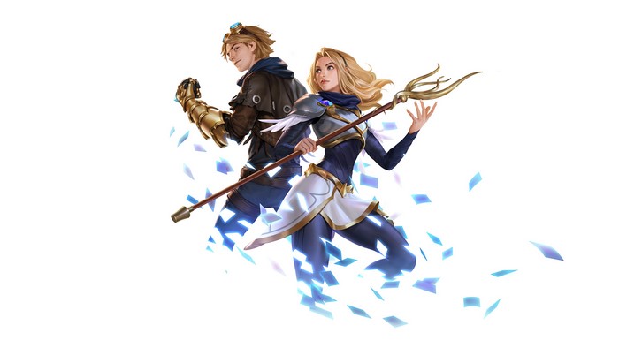 4K League of Legends characters Lux and Garen