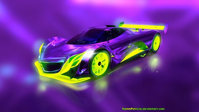 Mazda Furai Neon Glow Digital Art