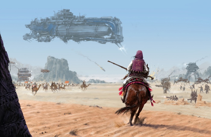 Iron Harvest 4K Desert Battle with Airship
