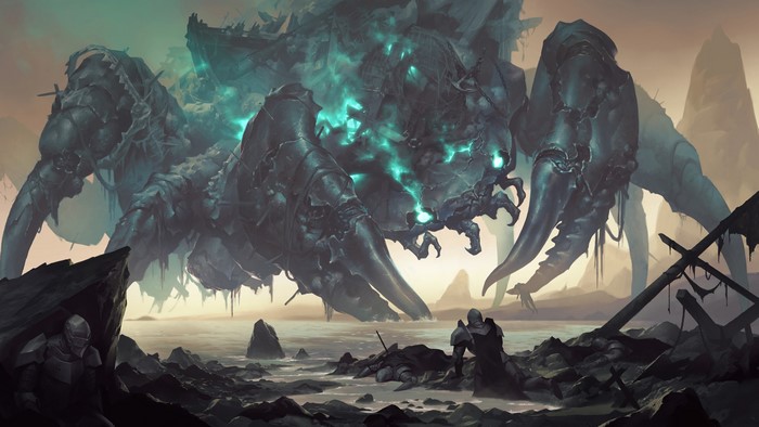 4K Legends of Runeterra Sea Monster on Seashore