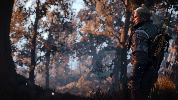 Geralt from The Witcher 3: Wild Hunt in forest
