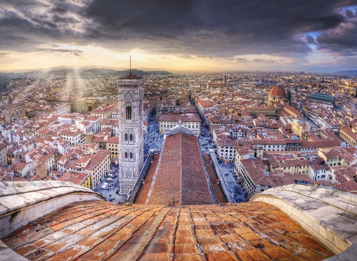 Florence cityscape with Duomo and Giotto's Campanile
