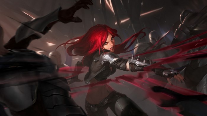 Katarina from League of Legends in combat