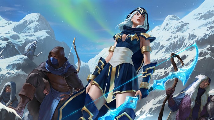 Ashe from League of Legends in a snowy landscape